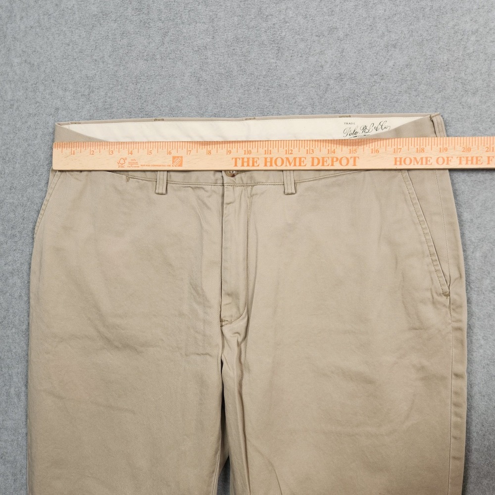 Polo Ralph Lauren Pants Mens 36x34 Khaki Tan Classic Fit Straight Chino Cotton - Picture 7 of 12